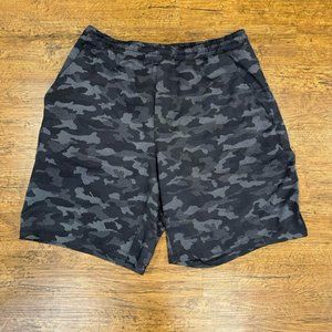 Lululemon Black Gray Camo Gym Performance Pace Breaker Lined Short Men's L 30x9‎